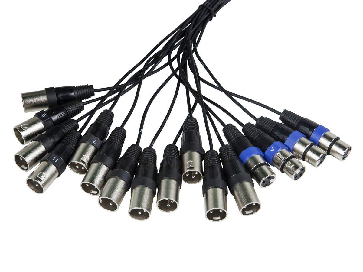 Monoprice 16-channel XLR Snake & 12x4 Stage Box - 30 Meters (98